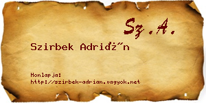 Szirbek Adrián névjegykártya