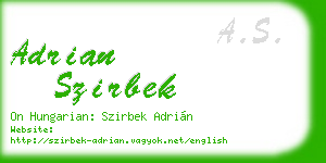 adrian szirbek business card